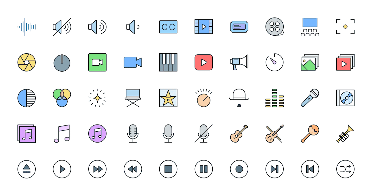 Colorful Icons - 03 Multimedia